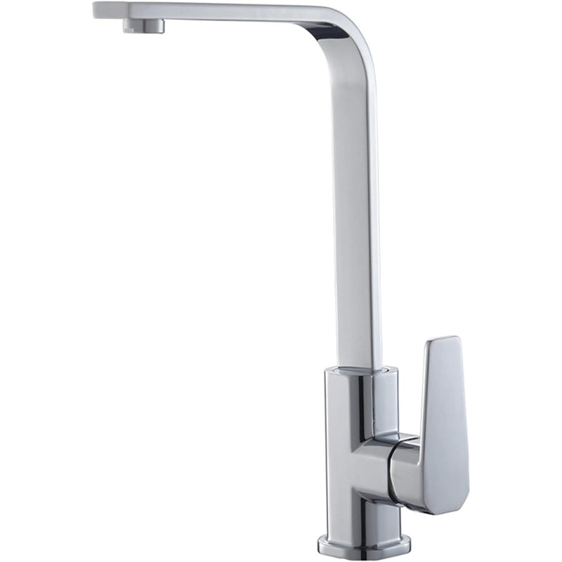 360° L-Shape Stainless Steel Kitchen Faucet in Chrome | Hot and Cold Mixer | Single Handle