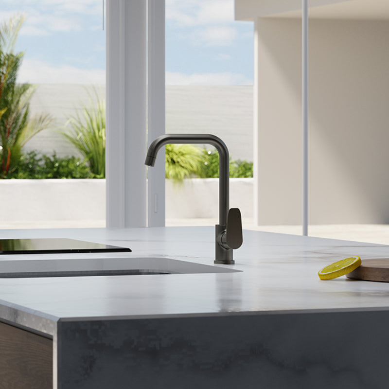 Premium 360° Kitchen Faucet in Stainless Steel in Gun Metal | Hot and Cold Mixer