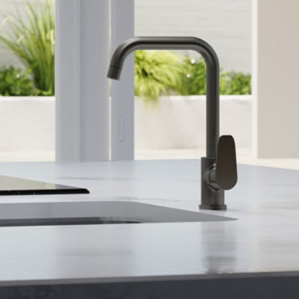 Premium 360° Kitchen Faucet in Stainless Steel in Gun Metal | Hot and Cold Mixer