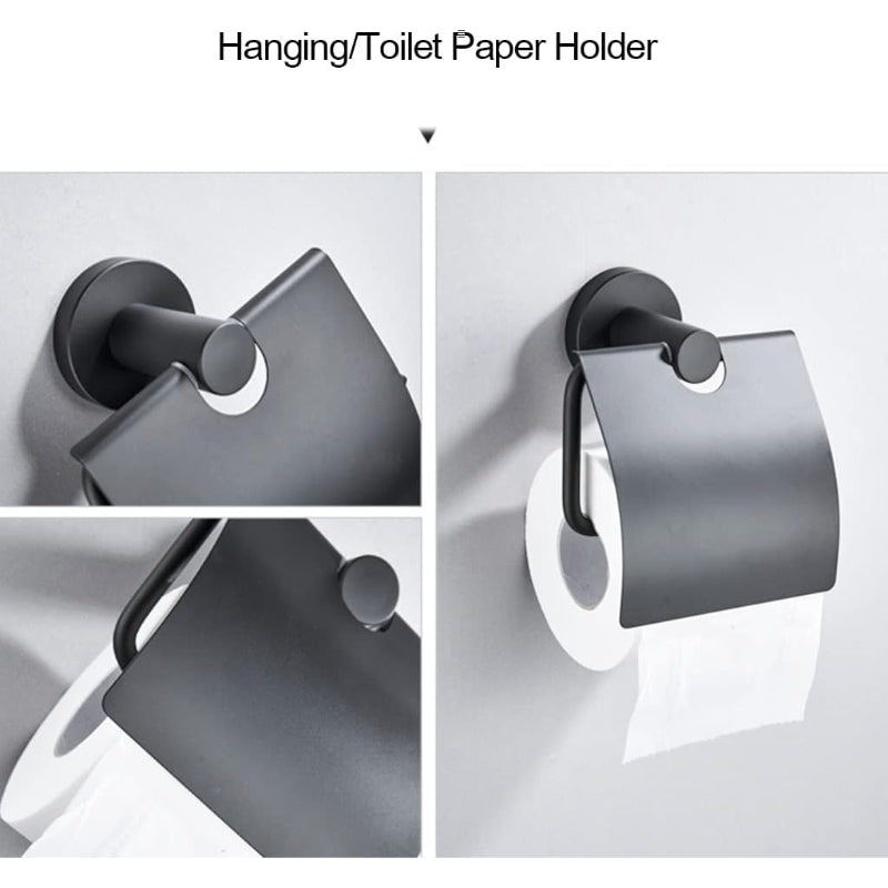 Wesda Toilet Tissue Roll Holder Matt Black in Stainless Steel