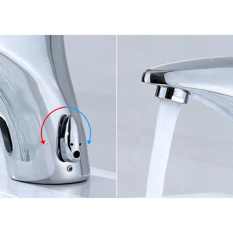 Infrared Smart Automatic Faucet in Stainless Steel for Wash Basins at Bathrooms, Offices | Hot and Cold Mixer | Water Saving Design