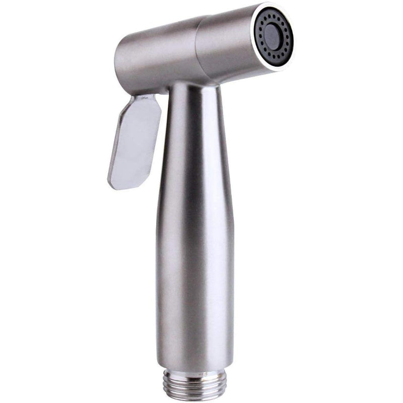Stainless Steel Muslim Shower Set 5"inches Head + 1 Meter Spring Pipe in Silver | High Water Pressure | Easy Installation | Bathroom and Toilets