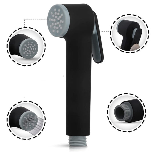 Premium Muslim Shower Head 6"inches for Bathroom and Toilets in Matt Black | Durable ABS Plastic | High Water Pressure | Easy Installation