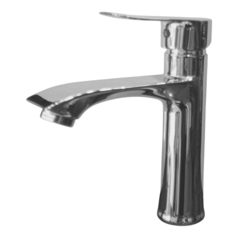 Shiny chrome basin faucet