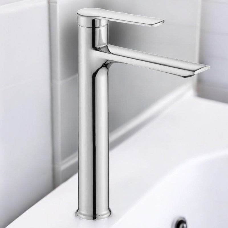 Bathroom tap in brushed finish