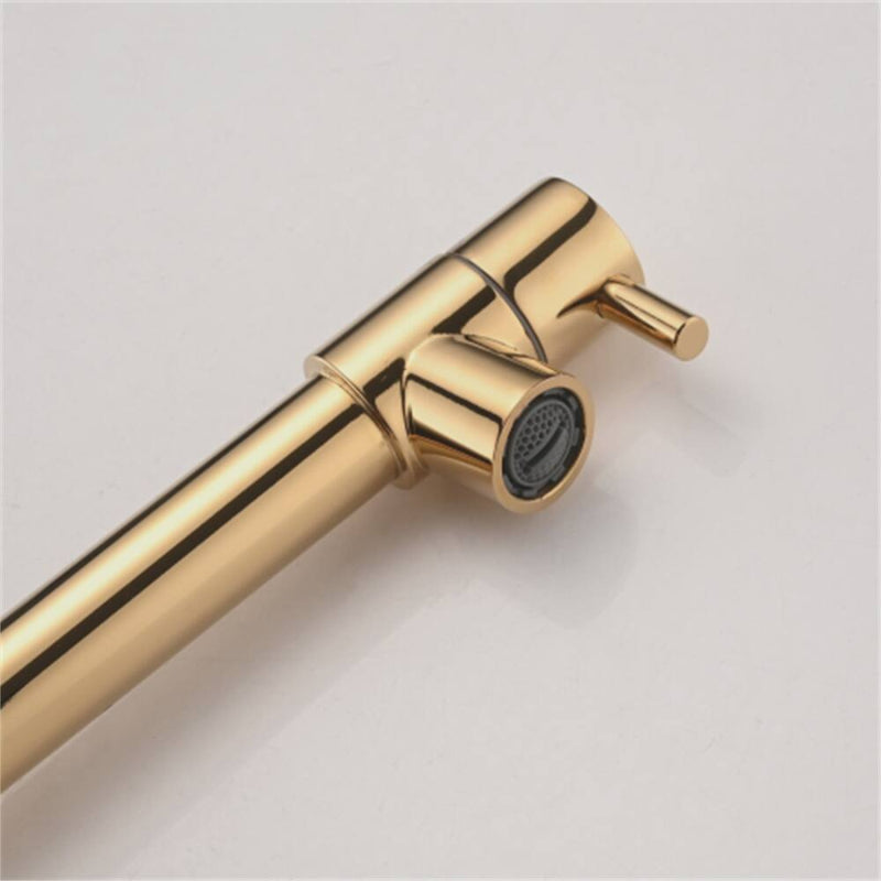Stylish 15" inches Pull Out Premium Kitchen Faucet in Gold | Hot and Cold Mixer | Pull Out Spray | 360° Moveable