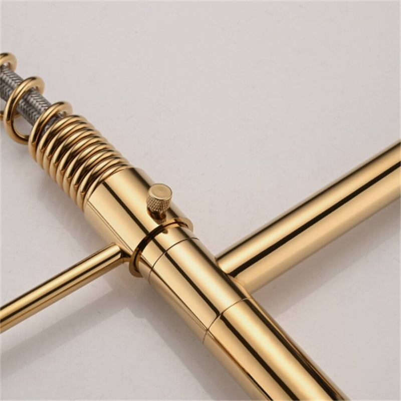 Stylish 15" inches Pull Out Premium Kitchen Faucet in Gold | Hot and Cold Mixer | Pull Out Spray | 360° Moveable