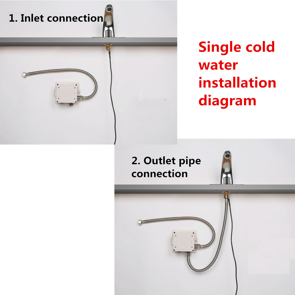 Automatic Bathroom Faucet in Stainless Steel Shiny Chrome | Single Line