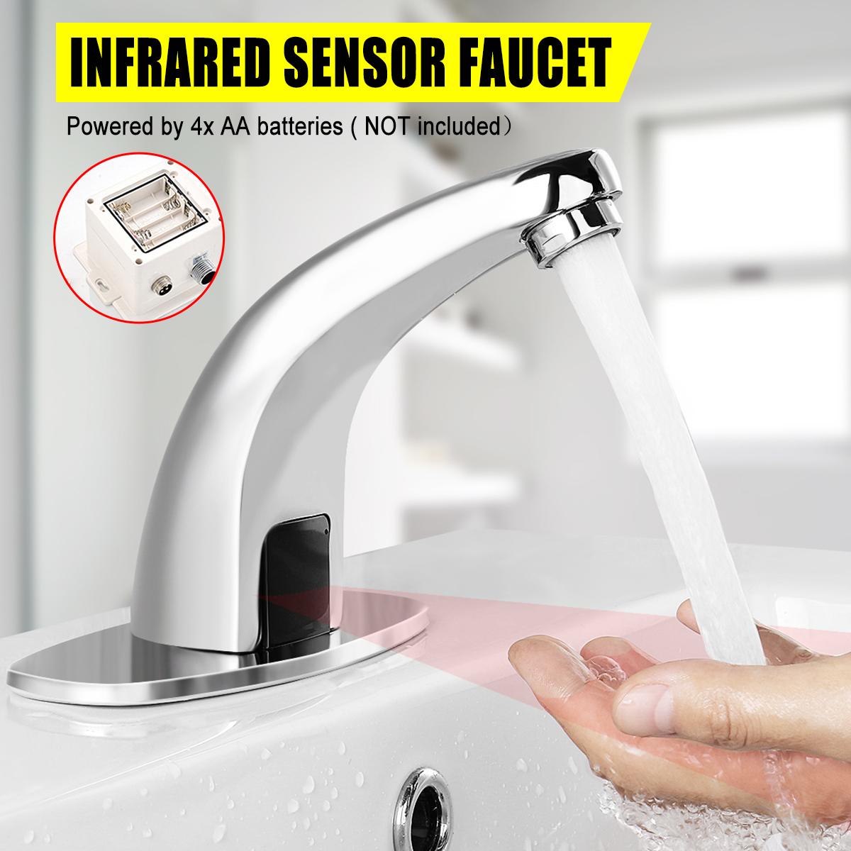 Automatic Bathroom Faucet in Stainless Steel Shiny Chrome | Single Line