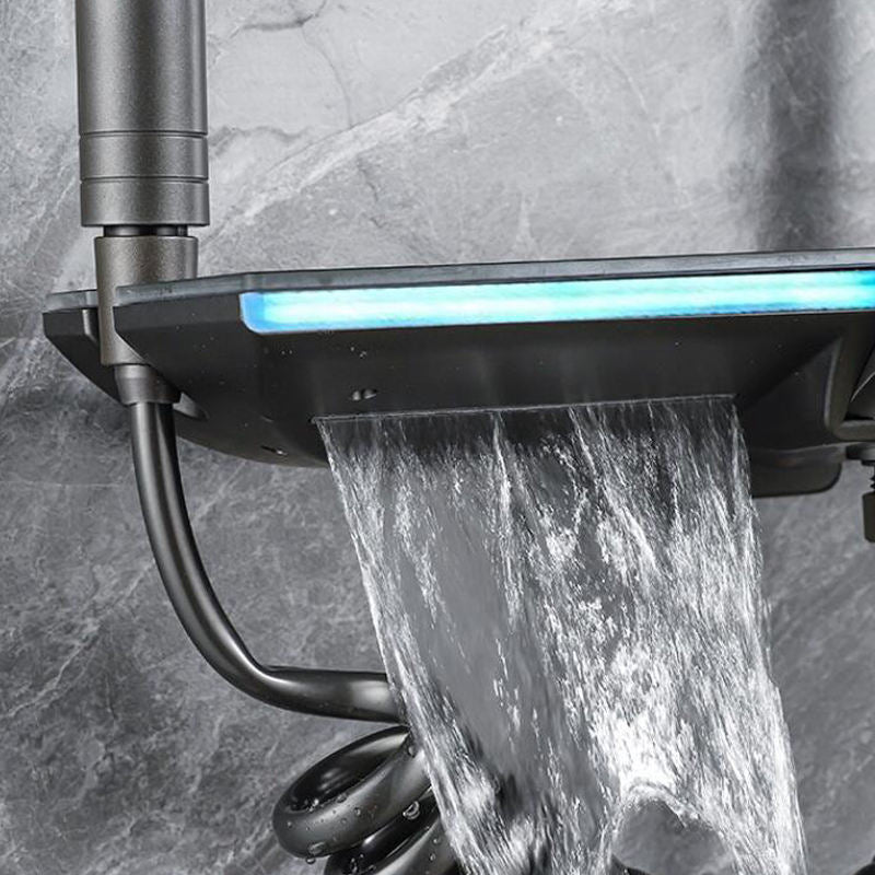 Piano LED Complete Bathroom Shower Set with Basin Faucet