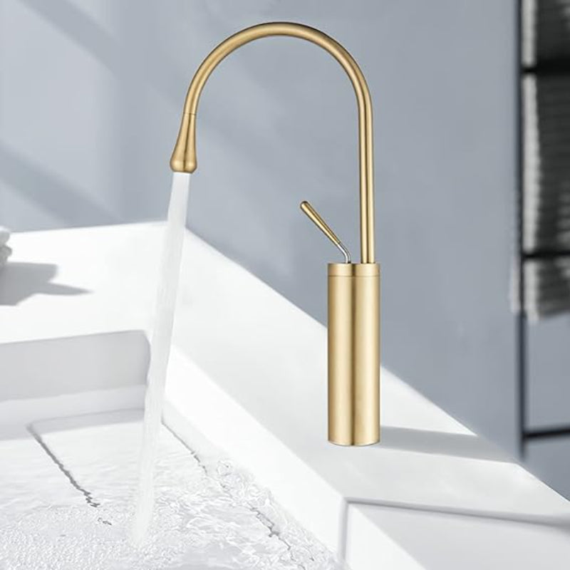 Stylish golden sink faucet