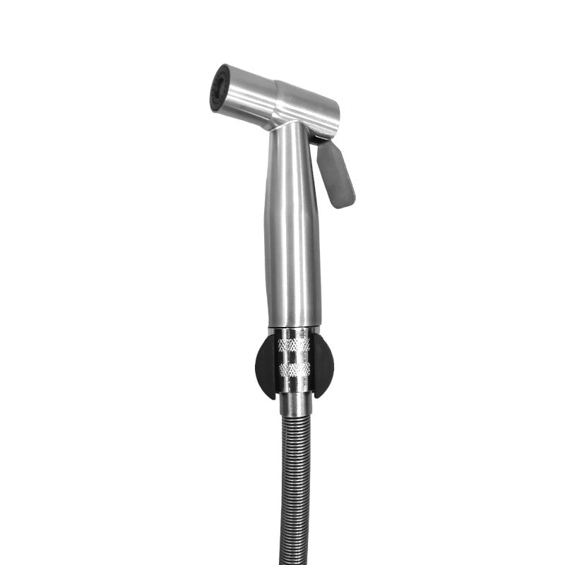 Stainless Steel Muslim Shower Set 5"inches Head + 1 Meter Spring Pipe in Silver | High Water Pressure | Easy Installation | Bathroom and Toilets