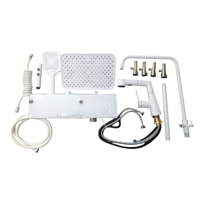 Piano LED Complete Bathroom Shower Set with Basin Faucet