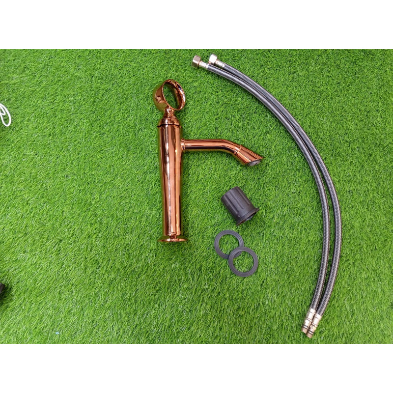 Top Ring Wash Basin Faucet Rose Gold in Stainless Steel  | Hot and Cold Mixer | Easy to Install