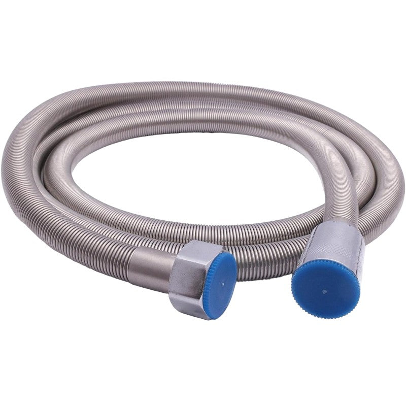 Stainless Steel Muslim Shower Set 5"inches Head + 1 Meter Spring Pipe in Silver | High Water Pressure | Easy Installation | Bathroom and Toilets
