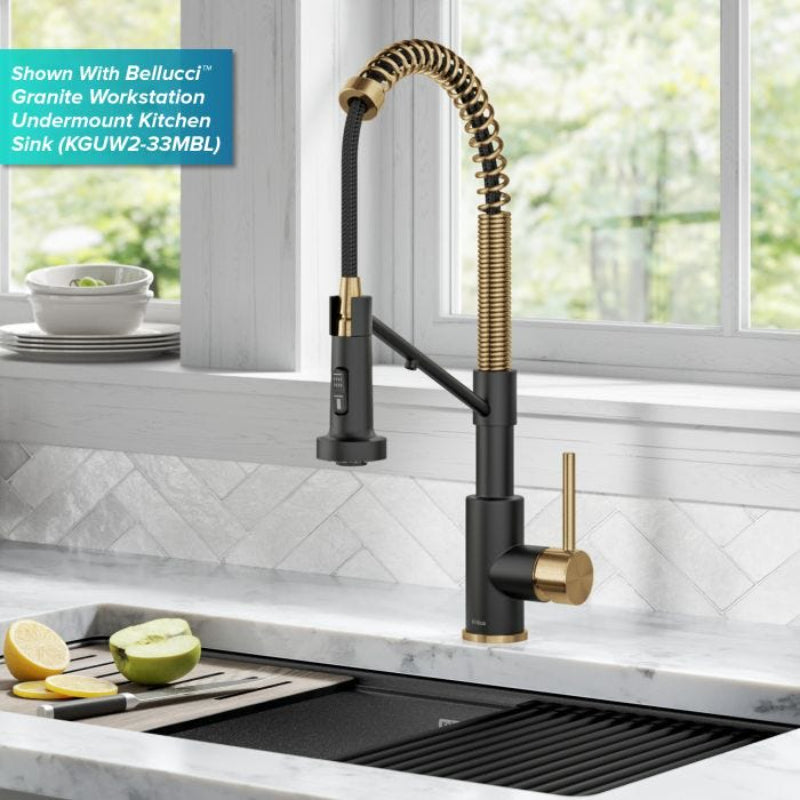 Premium Stainless Steel Kitchen Faucet in Black Gold | Hot and Cold Mixer | 360° Moveable| Single Handle