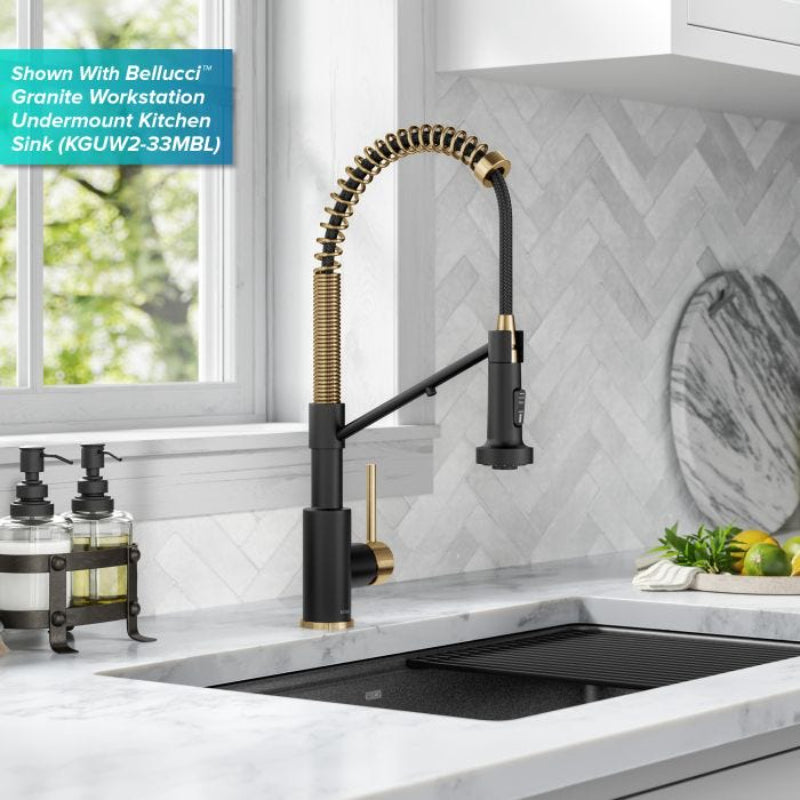 Premium Stainless Steel Kitchen Faucet in Black Gold | Hot and Cold Mixer | 360° Moveable| Single Handle