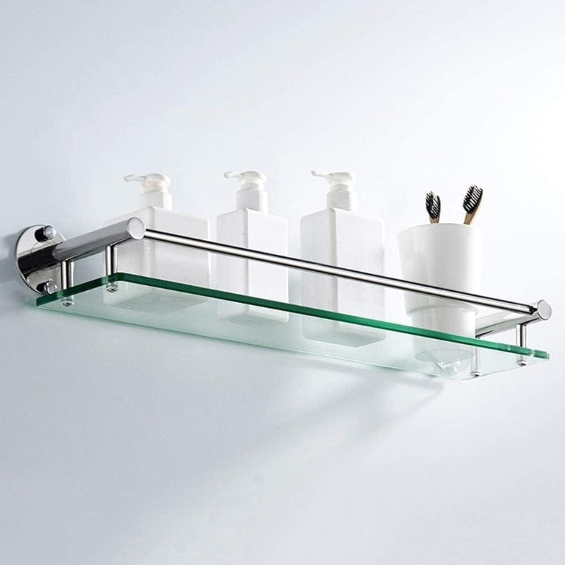 Bathroom glass shelf Bathroom Glass Shelf | Wall Mounted Storage Shelves Single-layer Bathroom Cosmetics Rack