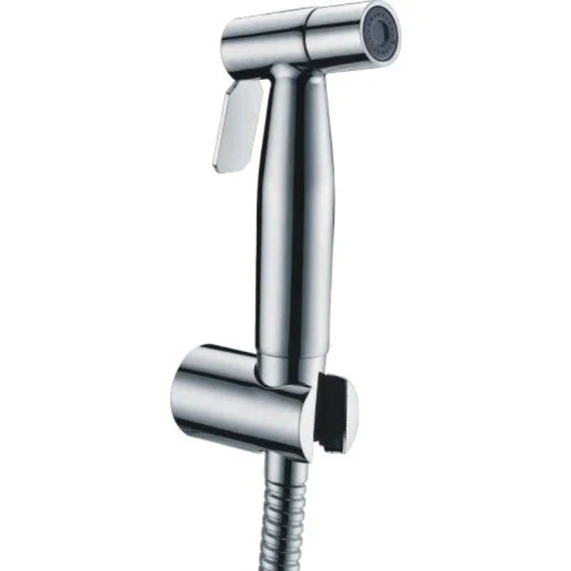 Stainless Steel Muslim Shower Set 5"inches Head + 1 Meter Pipe in Silver | High Water Pressure | Easy Installation | Bathroom and Toilets