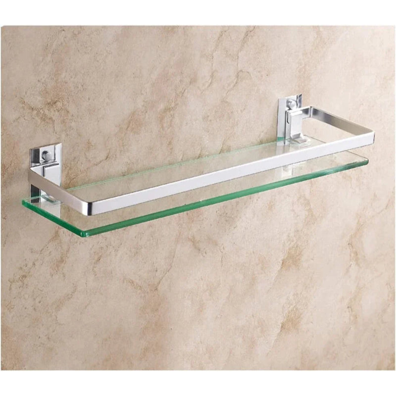 Glass Bathroom Shelf in Stainless Steel | Chrome Finish | Rust Resistant