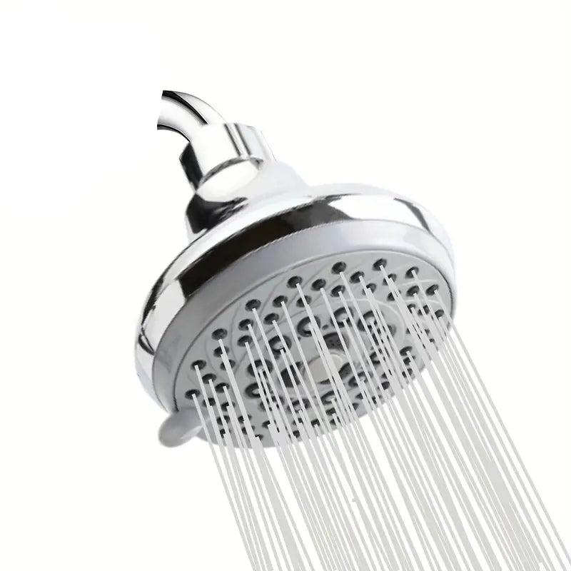 5 in 1 Round Bathing Shower Head 4" inches in Chrome | Durable ABS Plastic | High Pressure