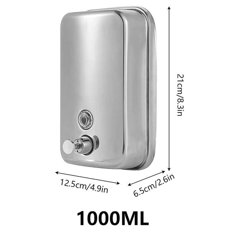 Stainless Steel Liquid Soap Dispenser for Bathrooms, Wash Areas, Kitchens, Offices | Wall Mounted | Smooth Pump