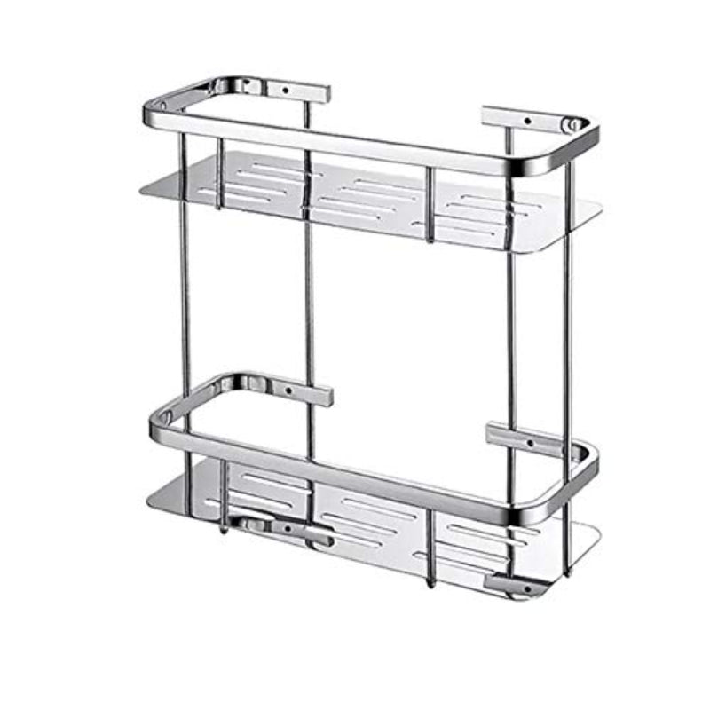 Double Layer Bathroom Shelf in Stainless Steel | Storage Organizer | Shower Caddy