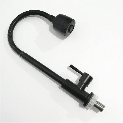 Flexible Neck Faucet with Dual Water Flow in Matt Black Stainless Steel | Single Line | Easy to Install