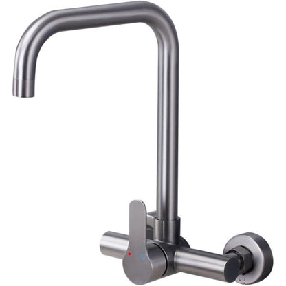 Premium 360° Kitchen Sink Faucet in Stainless Steel | Brushed Nickle | Hot and Cold Mixer | Wall Mounted