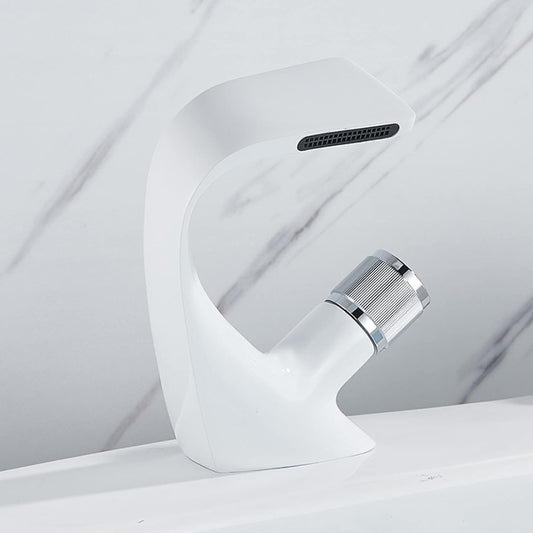 Single Tap Waterfall Faucet for Wash Basin | Hot and Cold Water | Chrome White