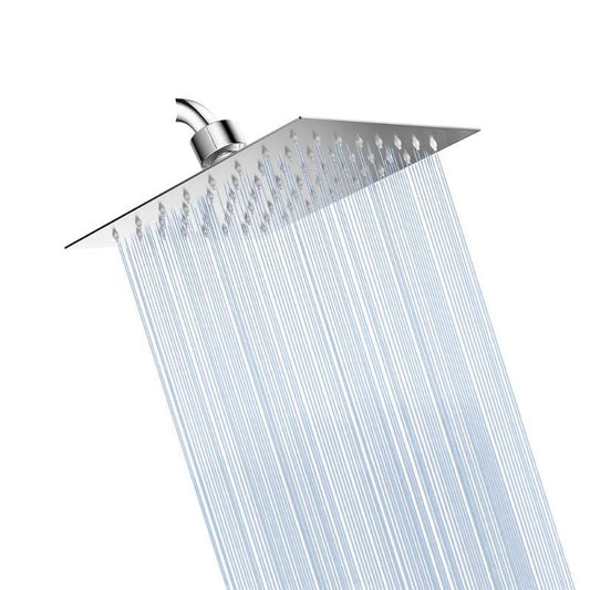 Rainfall Shower Head 8" inches in Stainless Steel | 360° Adjustable | Ultra Thin | Silicon Nozzles