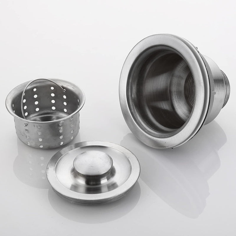 Kitchen Sink Drain with Removable Strainer Basket in Stainless Steel  3.5" inches Inlet Size