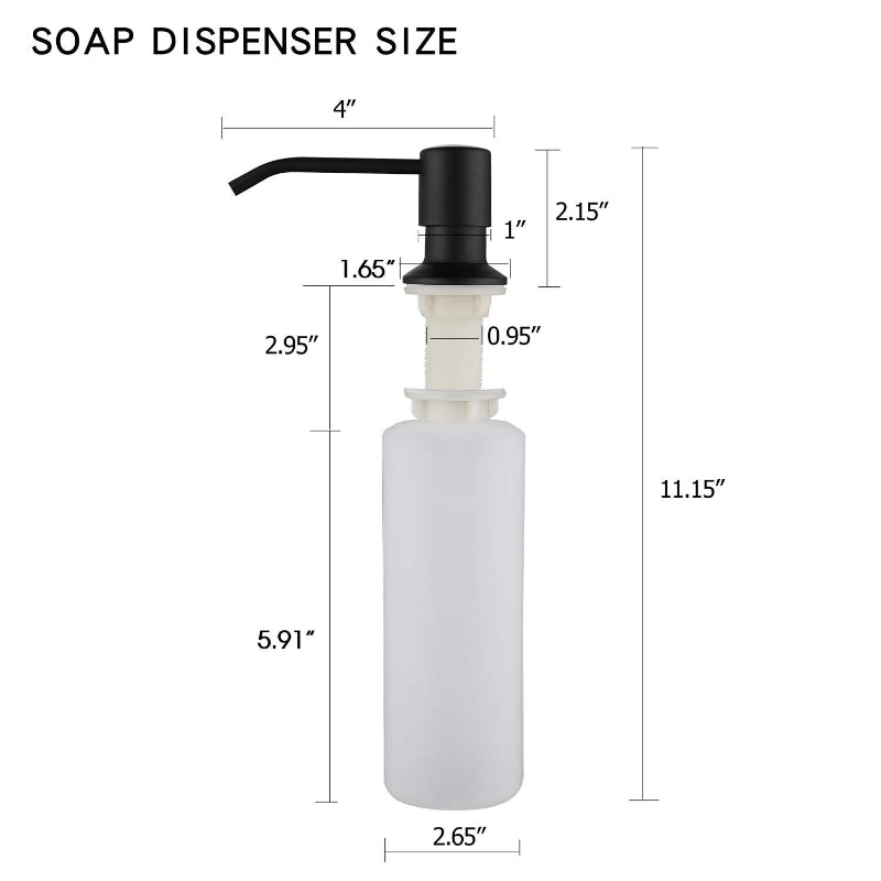 In-Sink Soap Dispenser for Kitchen Sinks with Bottle in Plastic 300ml