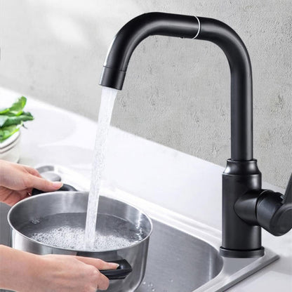 720° Moveable Faucet in All Black for Bathroom and Wash Basin | Stainless Steel | Hot and Cold Mixer