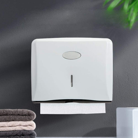 Tissue and Paper Towel Dispenser in White | Durable ABS Plastic