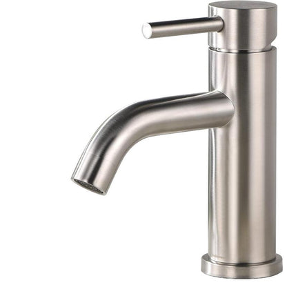 Long Neck Bathroom Basin 7" inch Faucet in Brushed Nickel | Stainless Steel | Hot and Cold Mixer | Single Handle