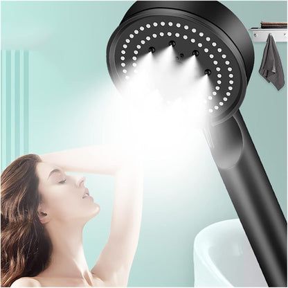 5 in 1 Hand Shower Set with Mist for Bathing in Matt Dark Grey | Durable ABS Plastic | 9" inches Head and 1.5 Meter Stainless Steel Chrome Pipe