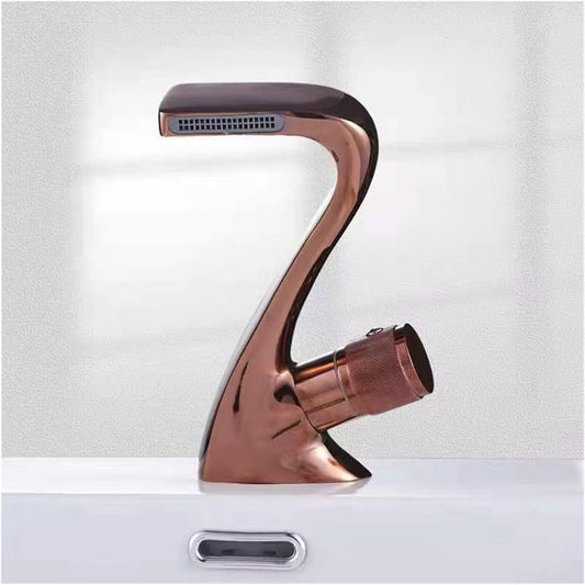 Single Tap Waterfall Faucet for Wash Basin | Hot and Cold Mixer | Rose Gold