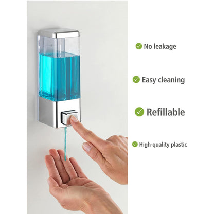 Liquid Soap Dispenser in Chrome 350ml | Durable ABS Plastic