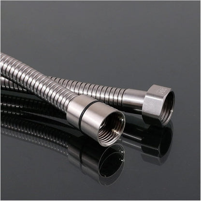 High Pressure Muslim Shower Water Pipe 1 Meter in Stainless Steel Chrome for Bathrooms, Toilets or Wash Areas