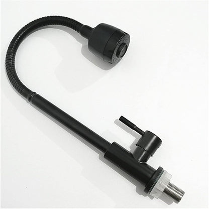 Flexible Neck Faucet with Dual Water Flow in Matt Black Stainless Steel | Single Line | Easy to Install