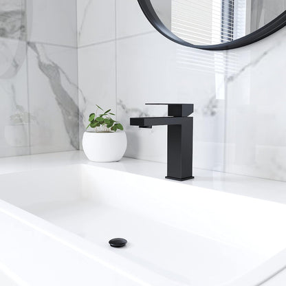 Bathroom Basin 6" inch Faucet in Matt Black | Stainless Steel | Hot and Cold Mixer | Single Handle