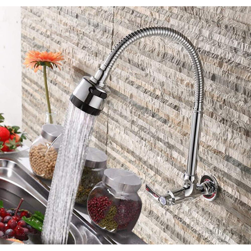 360° Flexible Pipe for Sink Faucet in Stainless Steel for Kitchen and Bathroom | Dual Function Sprayer