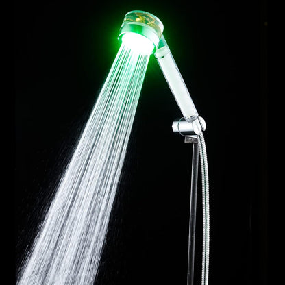 LED Rainfall Shower Head for Bathing with Turbine and PP Filter | High Water Pressure | Durable ABS Plastic