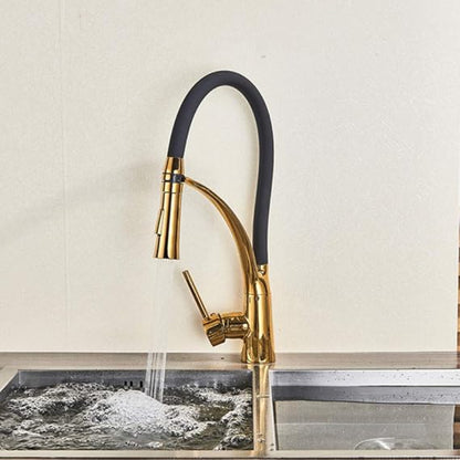 Premium and classical Stainless Steel Kitchen Faucet in Black Gold | Hot and Cold Mixer | 360° Moveable| Single Handle
