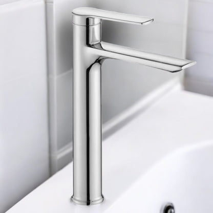 Bathroom tap in brushed finish

