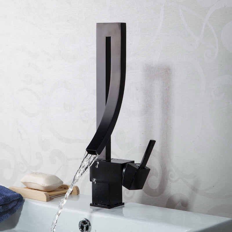 Modern bathroom faucet in shiny finish