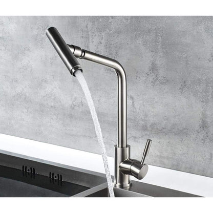 Eye Top 360° Movable Stainless Steel Kitchen Faucet in Steel Silver | Hot and Cold Mixer