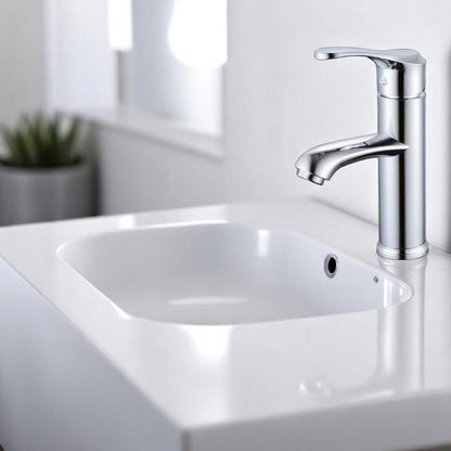Elegant PVC Basin Mixer in Shiny Chrome | Hot and Cold Mixer | Easy to Install