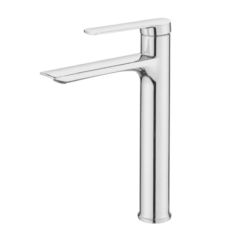 Bathroom Basin 12" inch Faucet in Brushed Nickle | Stainless Steel | Hot and Cold Mixer | Single Handle